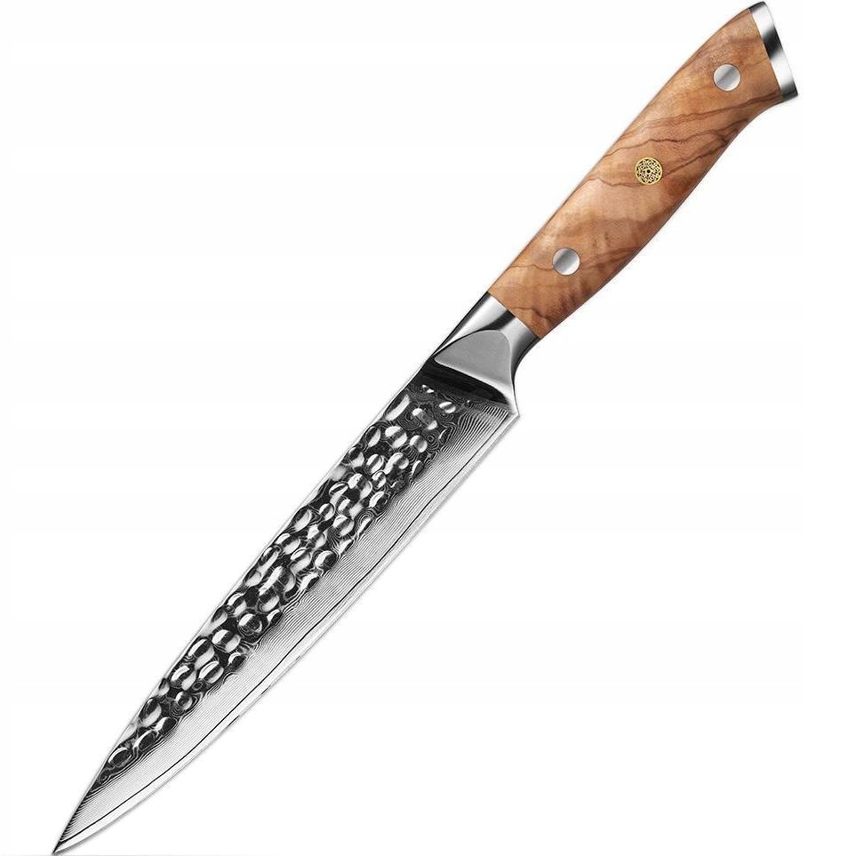 Damaškový kuchynský nôž Zayoku Utility/Hnedá KP-37477