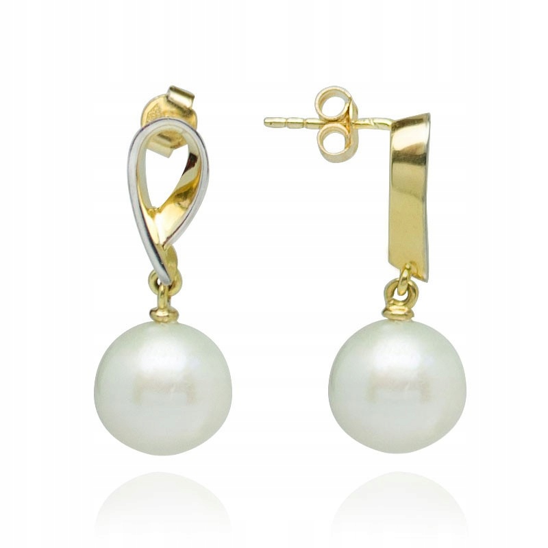 Zlaté Náušnice S Velmi Velkými Kulatými Perlami