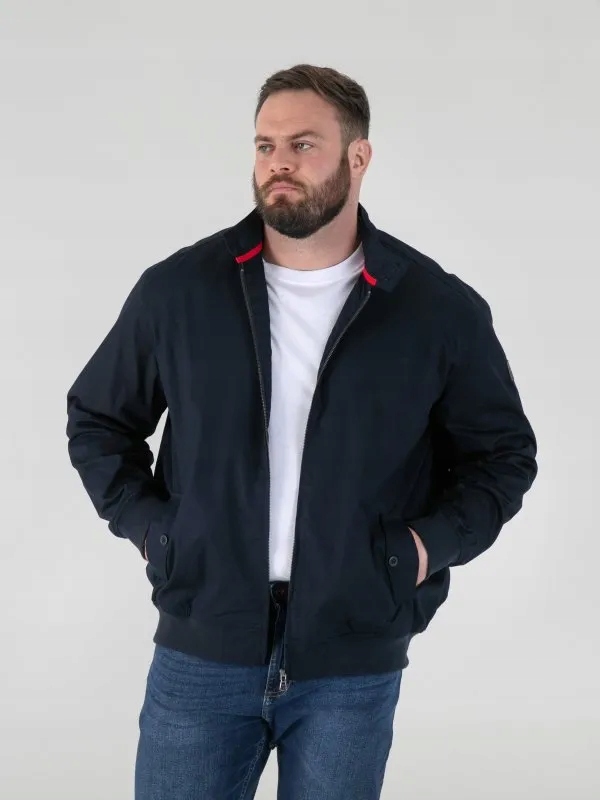 Velká Elegantní pánská bunda Harrington Modrá KENT-D555 Velikost 4XL