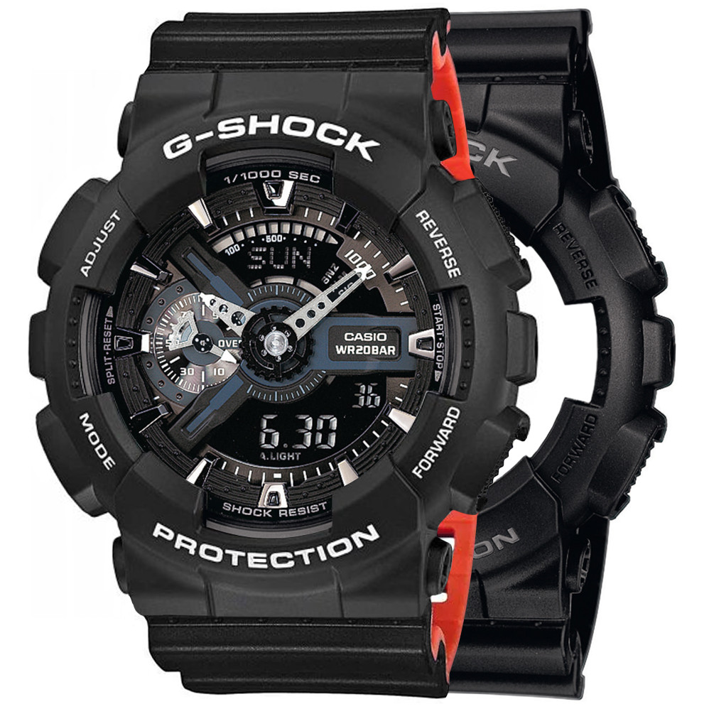 Set G-shock GA-110-1BER Černý Černá,červená