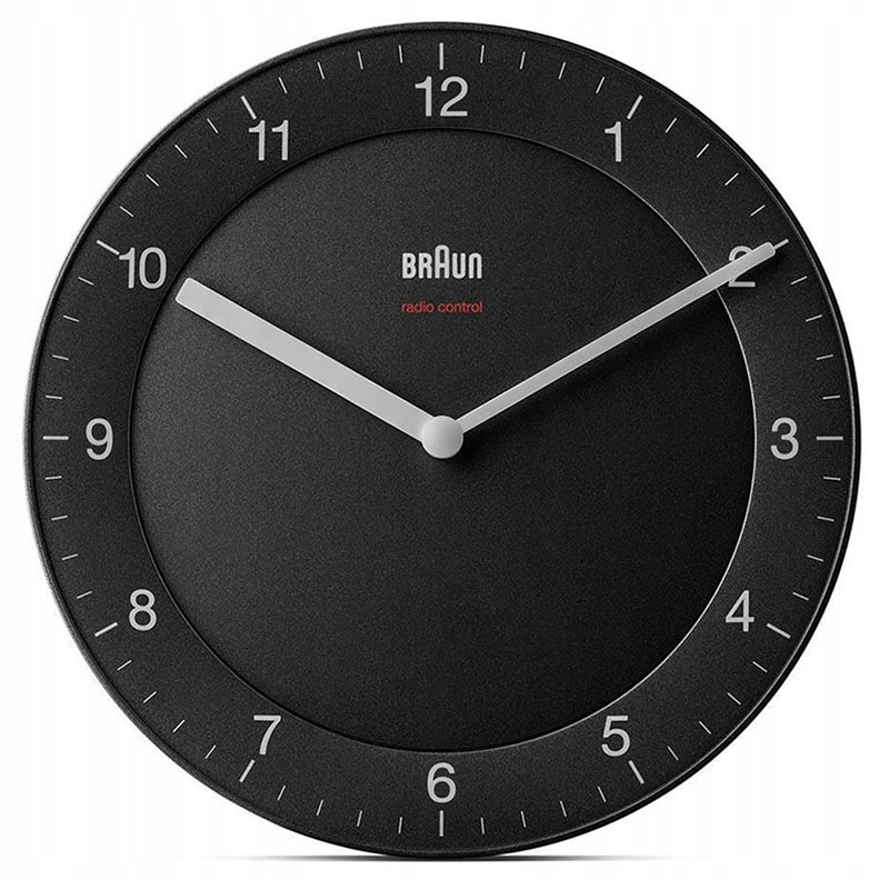 Rádiově synchronizovaný nástěnný hodinový stroj Braun Matný