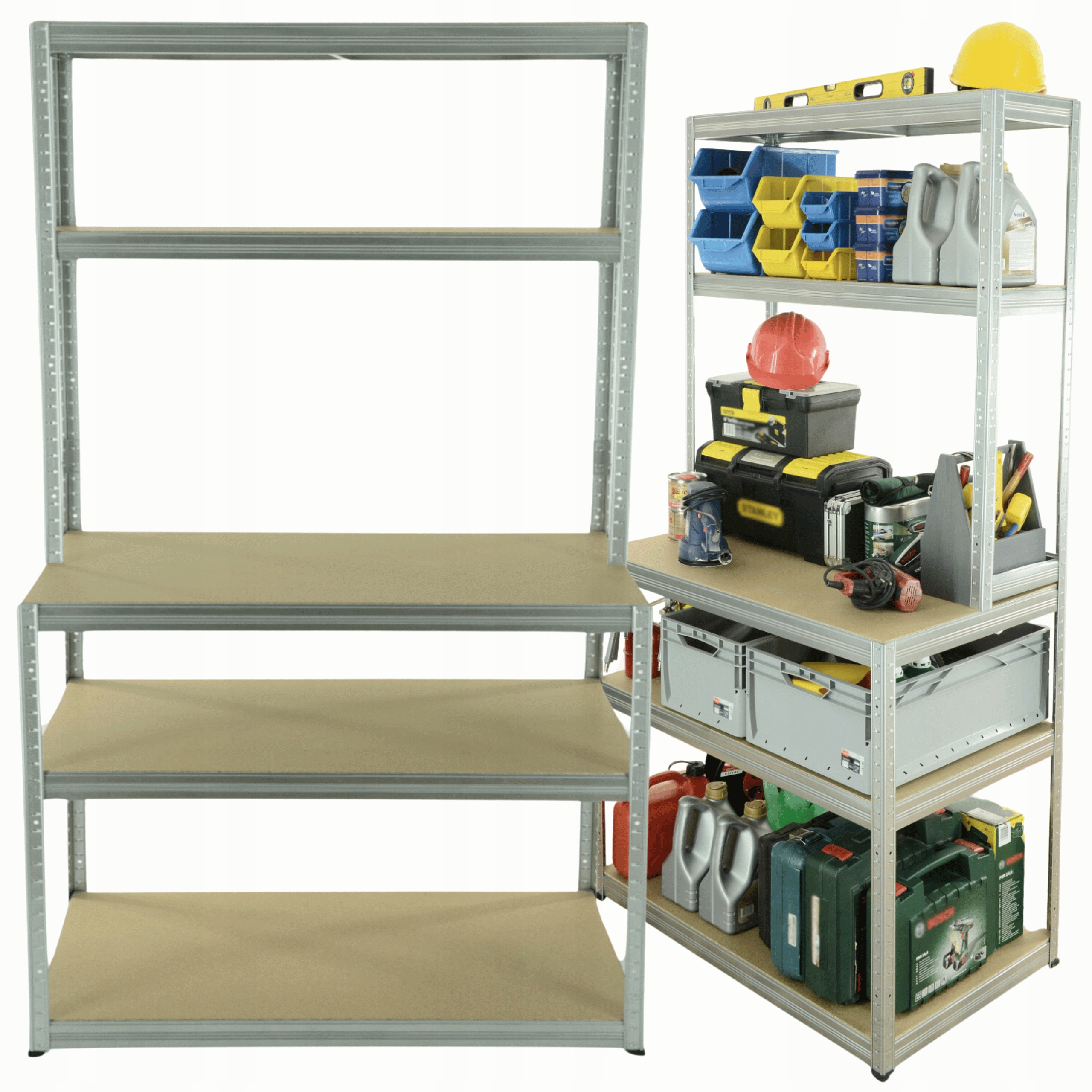 Stół roboczy regał metalowy warsztatowy 196x150x60 półki Hdf 275kg garażowy