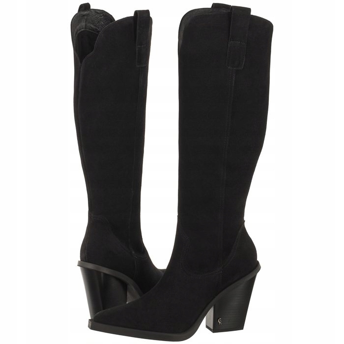 Boty Kozačky Kovbojské Boty na podpatku Dámské Carinii Černé B8384