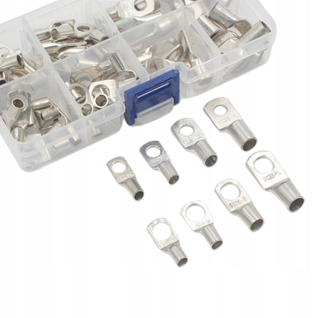 KONEKTORY OCZKOWE MIEDZIANE RUROWE ZESTAW 60 SZT OCYNKOWANE NOWE Marka AutoDor