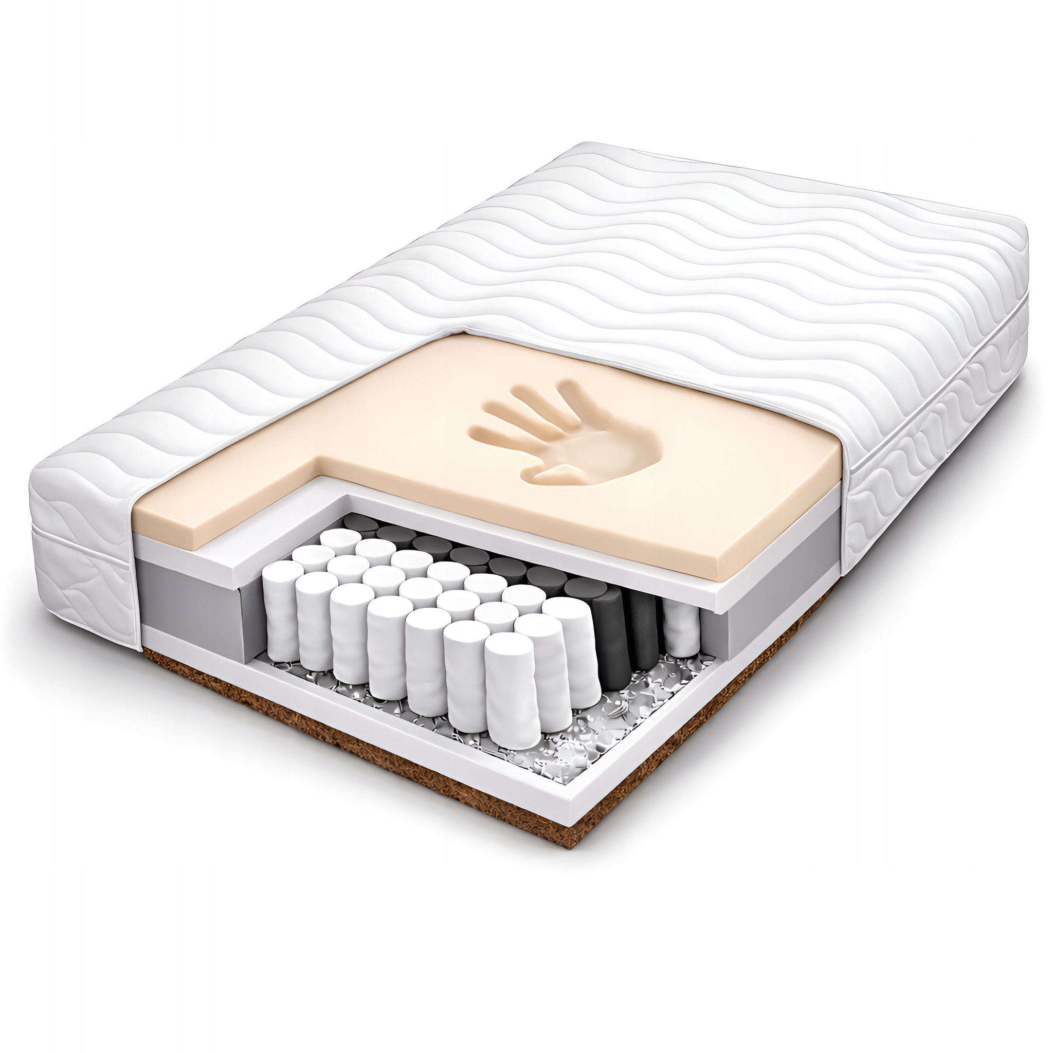 Taštičková matrace s kokosovým vláknem Visco 80x155 pružinová kapsa Antialergická