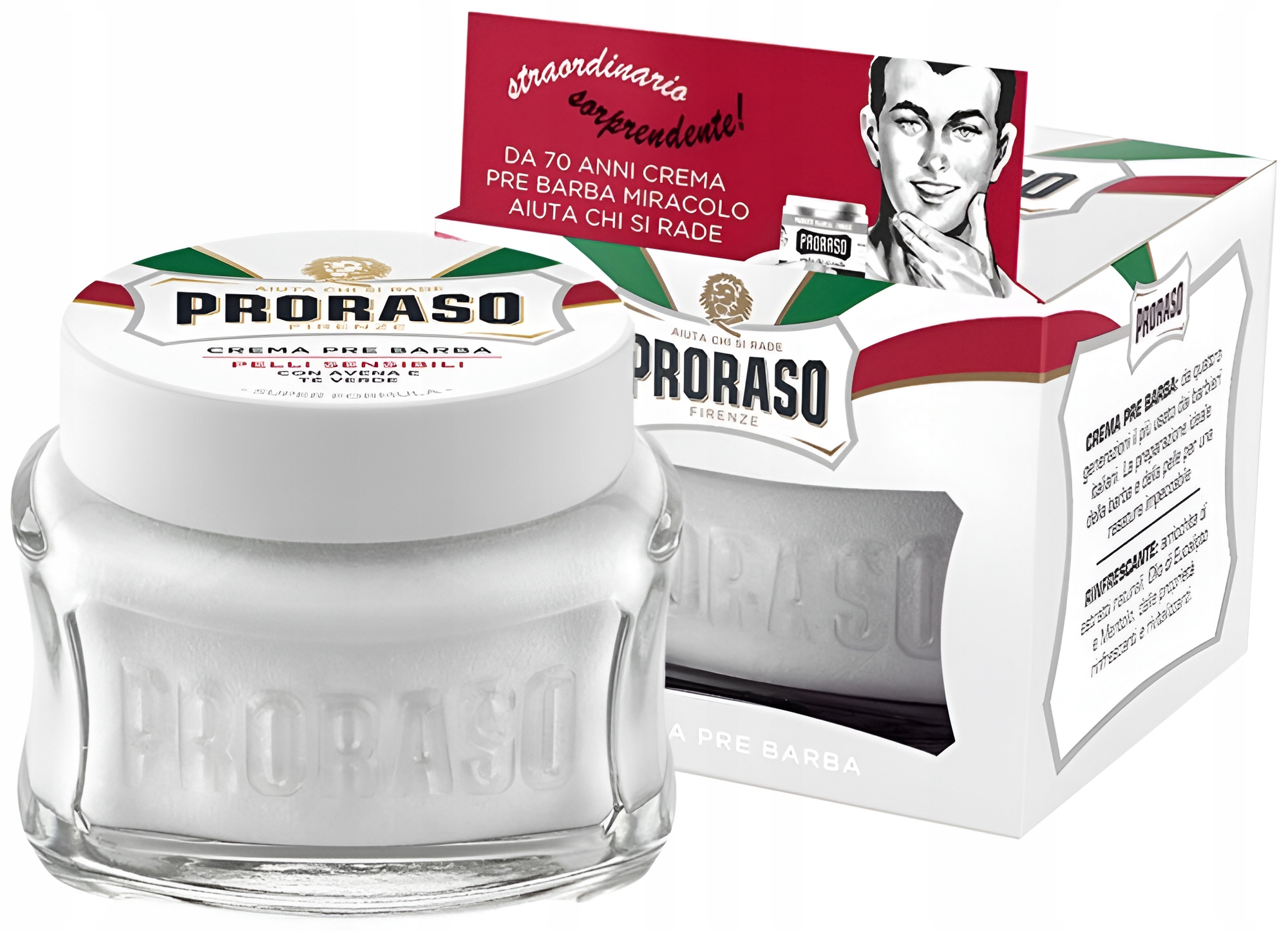 Krem przed Goleniem PRORASO Linia Biała Pre Shave 100ml Zielona herbata