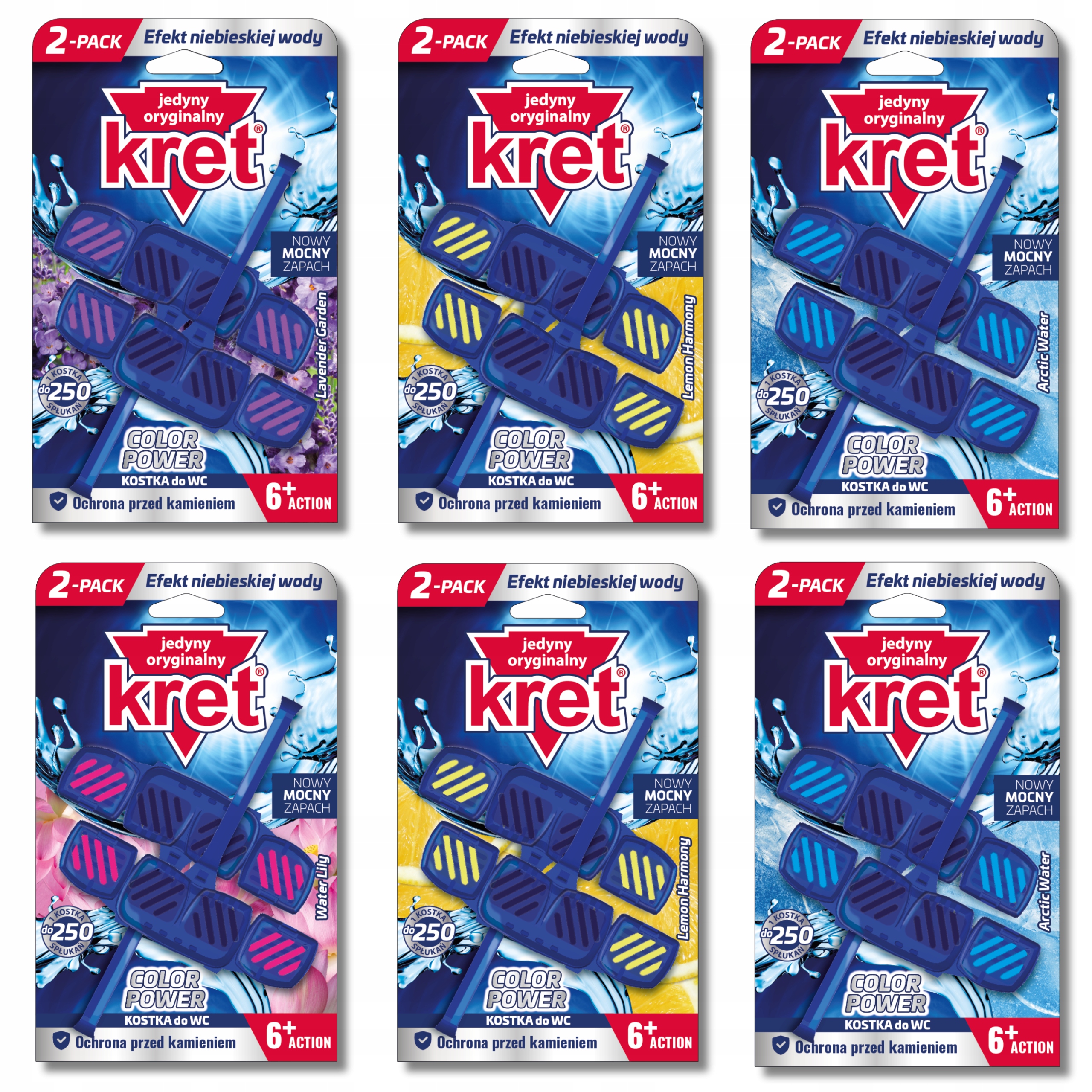 Kret závěsná kostka na Wc, barvící vodu, 250 splachovačů, sada 40gx 12