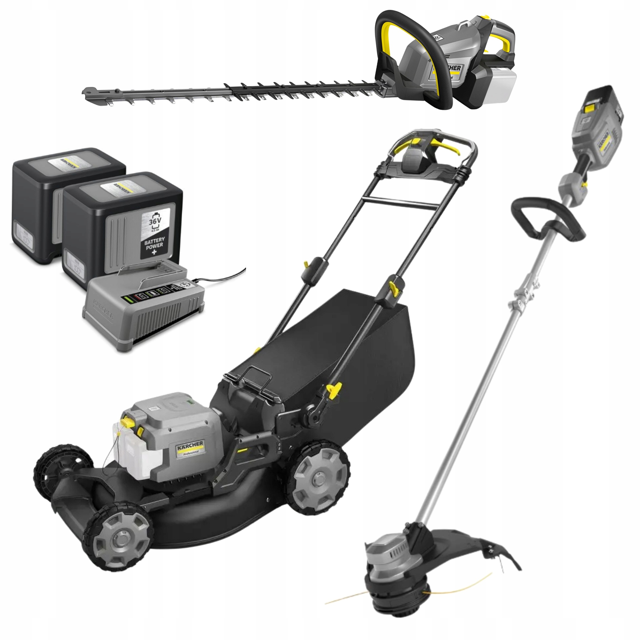 Zestaw Kärcher Professional 36 V kosiarka nożyce podkaszarka 2x 6,0 Ah