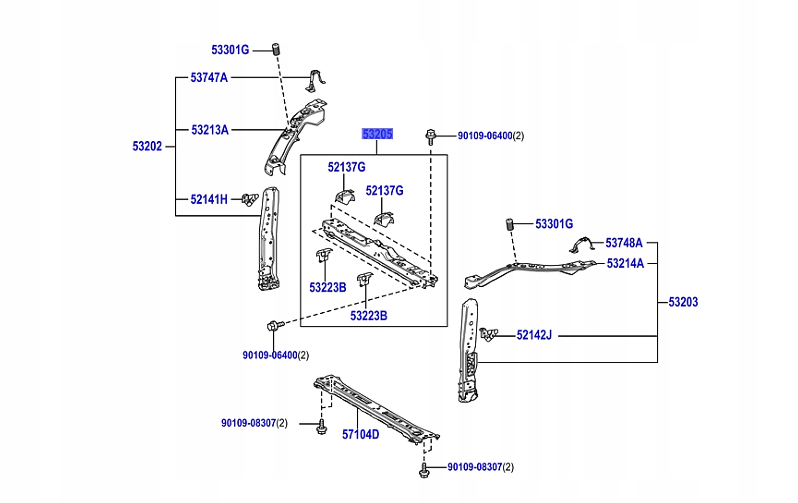 53205-42906 BELKA GÓRNA PRZEDNIEGO PASA RAV4 V