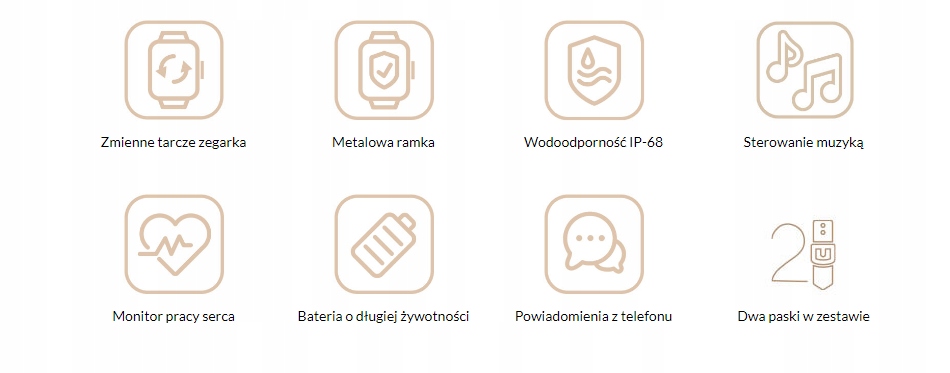 FOREVER ForeVigo 2 SW-310 Smartwatch Różowe Złoto Transmisja danych brak