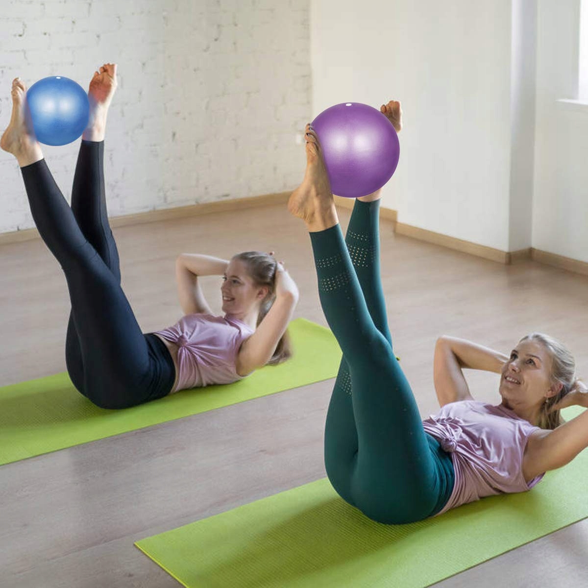 HQDEAL Zestaw 2 Piłek Pilates 23cm Antypoślizgowe Niebieska Fioletowa — miniatura 6