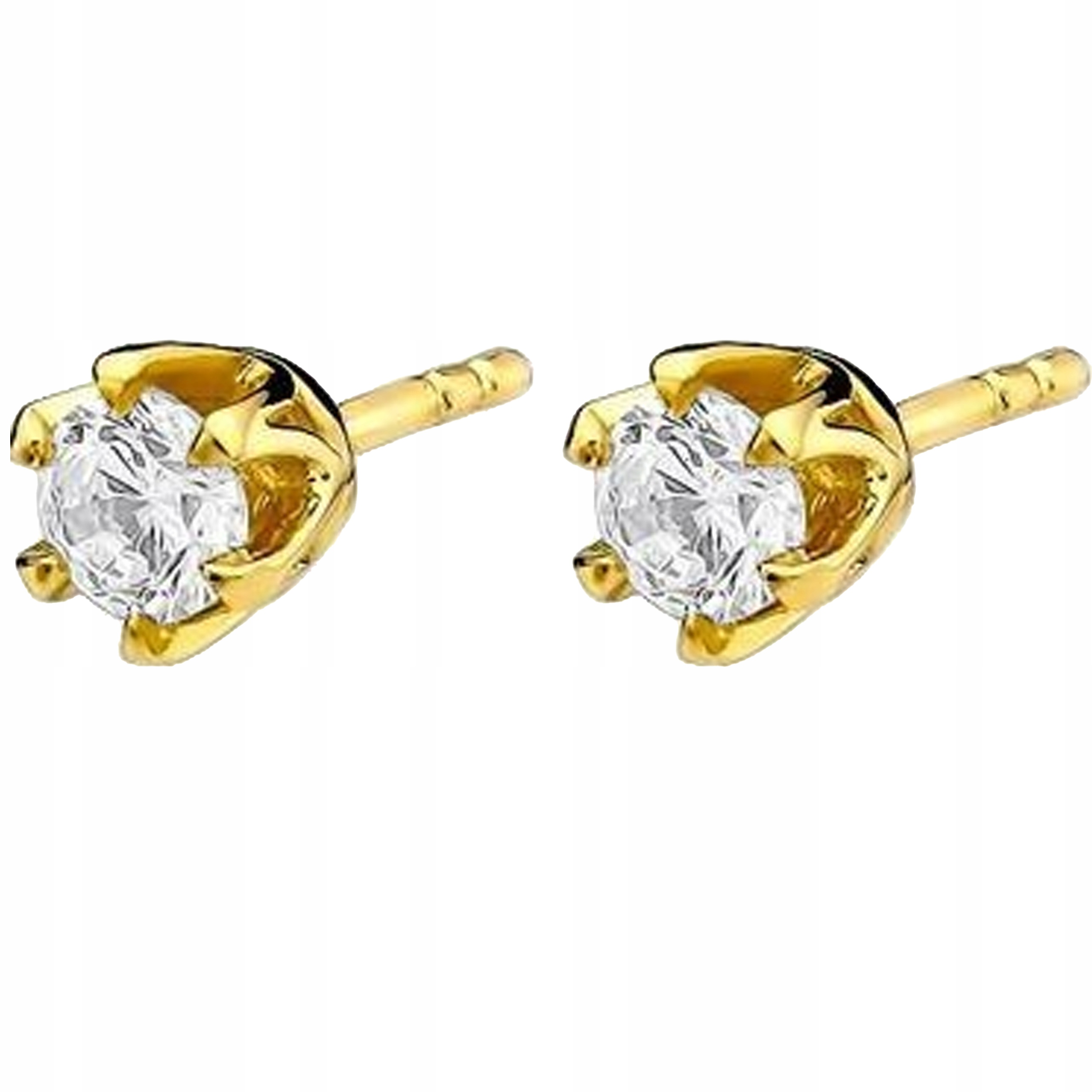 Zlaté náušnice 585 Brilianty V Rámu 1,30g, elegantní vzor jako dárek 14kt