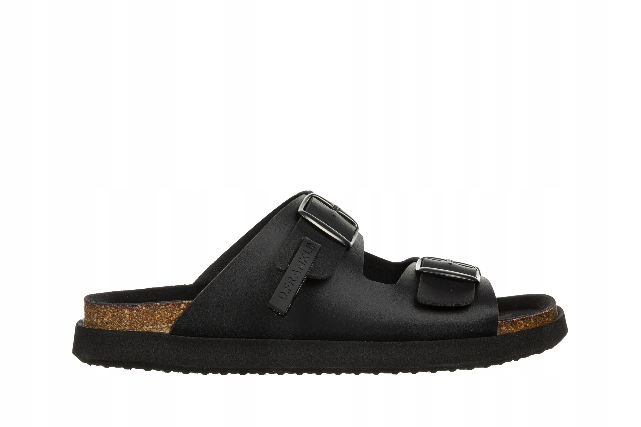 Czarne Klapki Męskie Regulowane Paski D.Franklin Vibe Sandals Buckle r.44