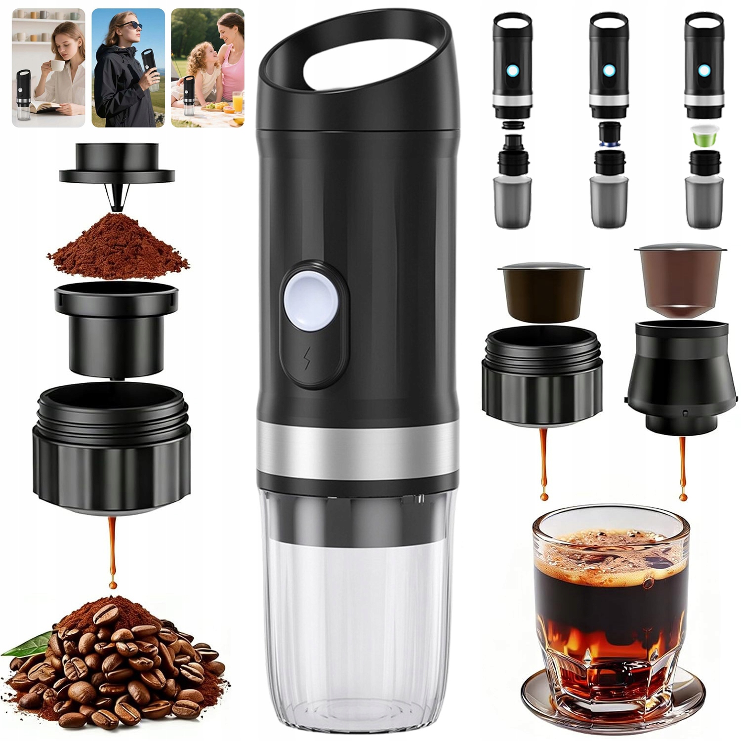 Přenosný Kávovar Kompaktní Tlak Rychlé Předehřívání 100 ML