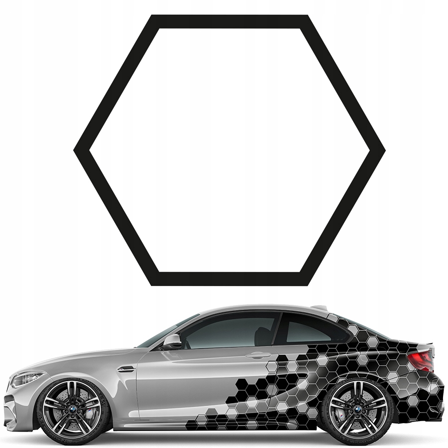 

Naklejka na Auto Motyw Hexagon 1 sztuka 15cm Pusta