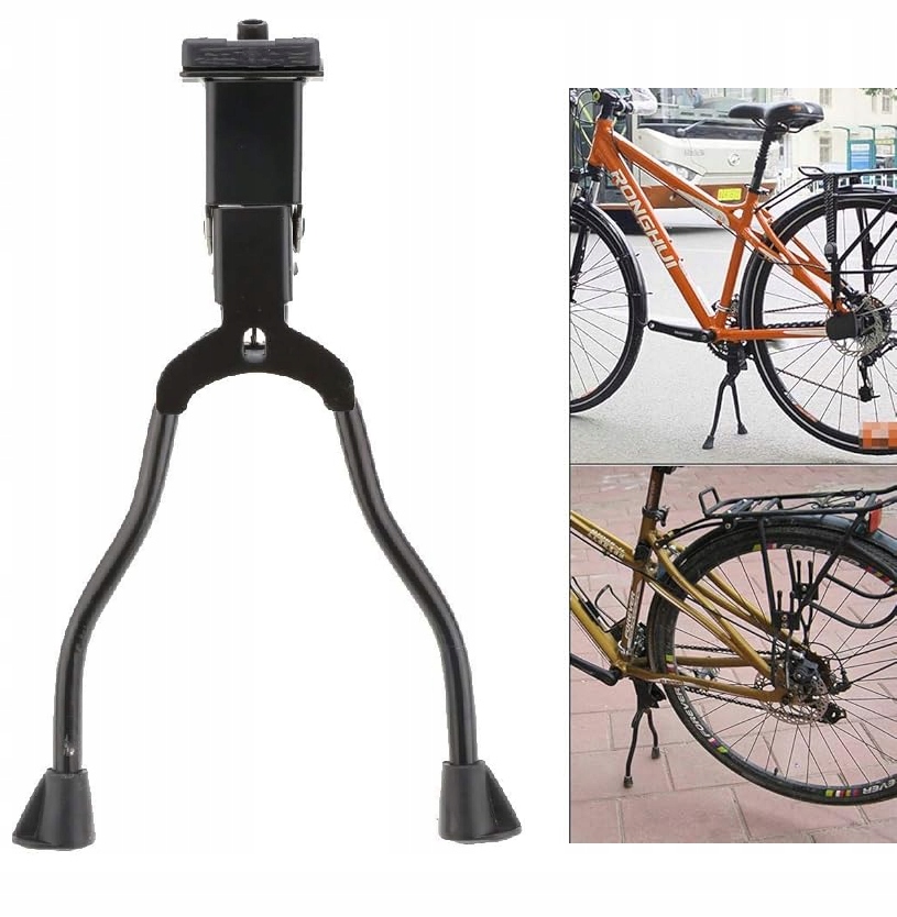 STOPKA ROWEROWA PODPÓRKA NÓŻKA PODWÓJNA DO ROWERU NA ROWER TYLNA BOCZNA Kolor dominujący czarny