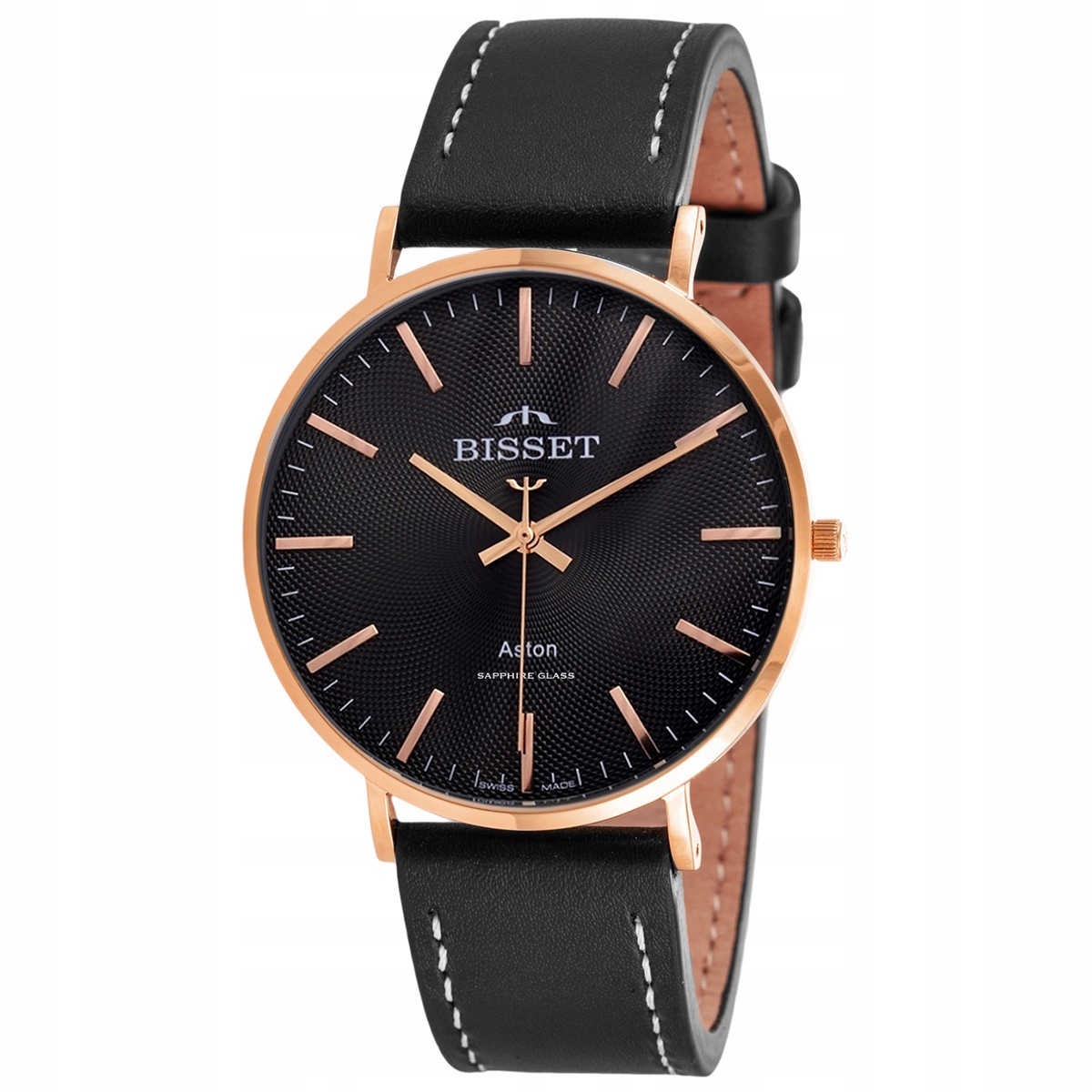 Švýcarské nové Pánské hodinky Bisset BIS195 na řemínku Gravírování