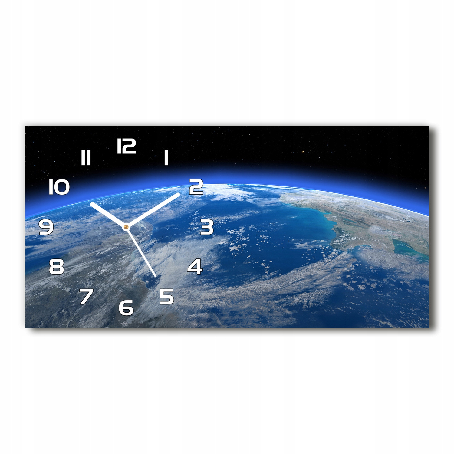 

Szklany poziomy zegar ścienny Planeta Ziemia 60x30