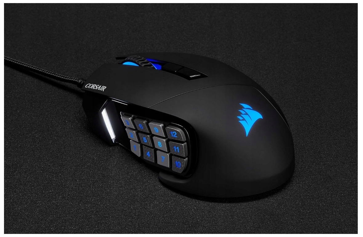 CORSAIR SCIMITAR RGB ELITE, MOBA/MMO, Black, Backlit RGB LED, 18000 DPI, Optical — 13
