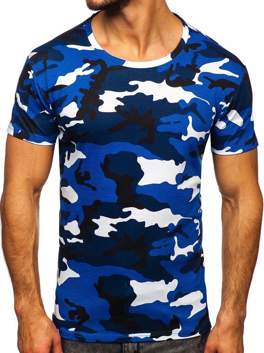 

T-shirt Męski Koszulka Niebieska S807 Denley_l