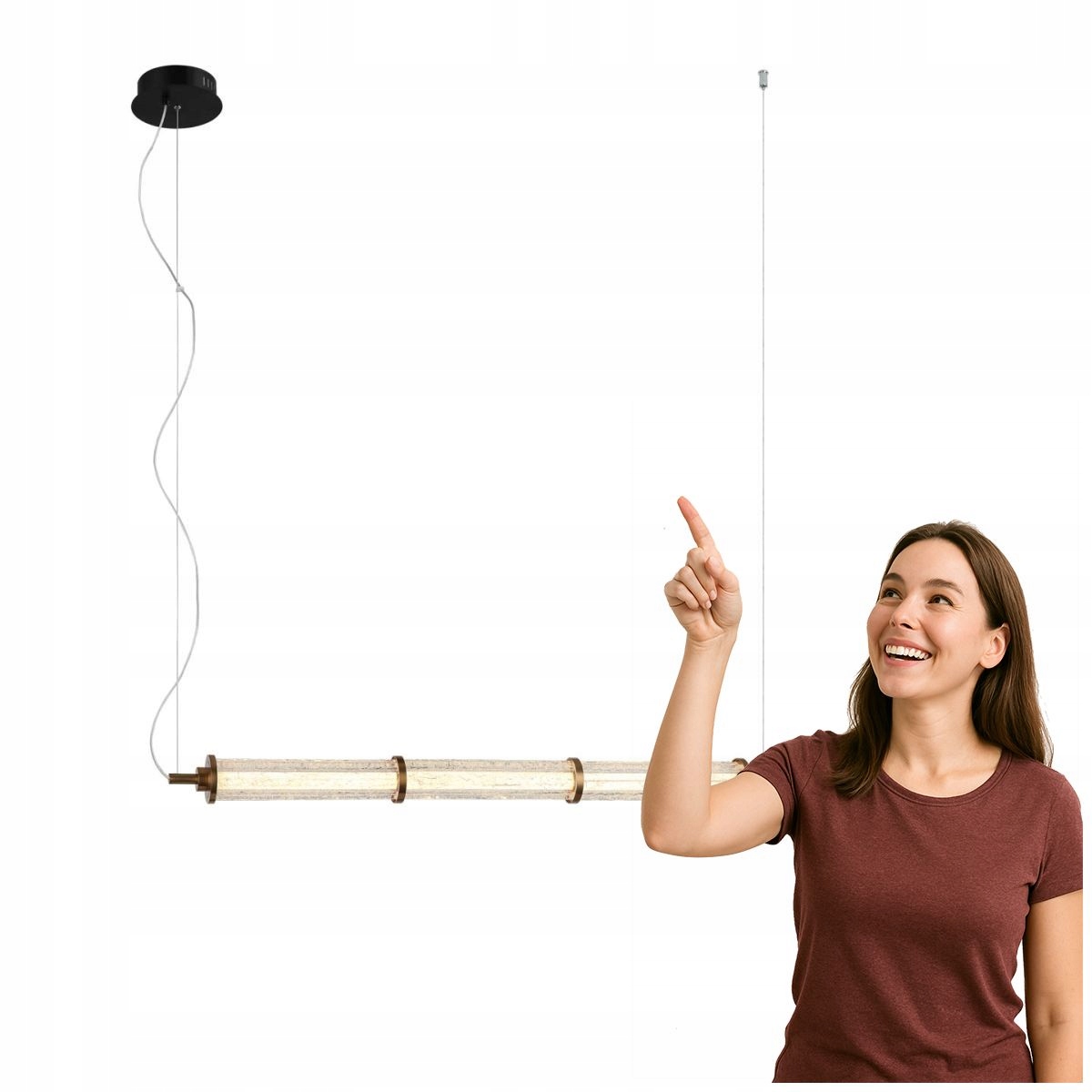 Moderní závěsná Led lampa Sanpo do obývacího pokoje, černá, Italux