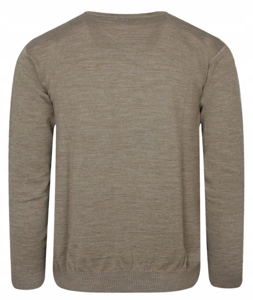 Beżowy Sweter V-neck MAX SHELDON XXL Rozmiar XXL
