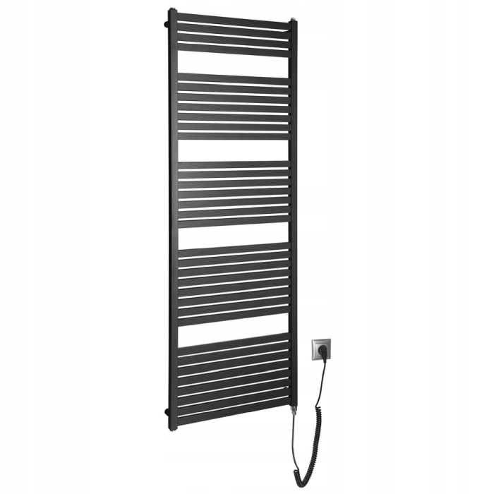 Aqualine Tondi-e elektrický ohrievač 600x1690 mm 800 W čierny mat DE496T