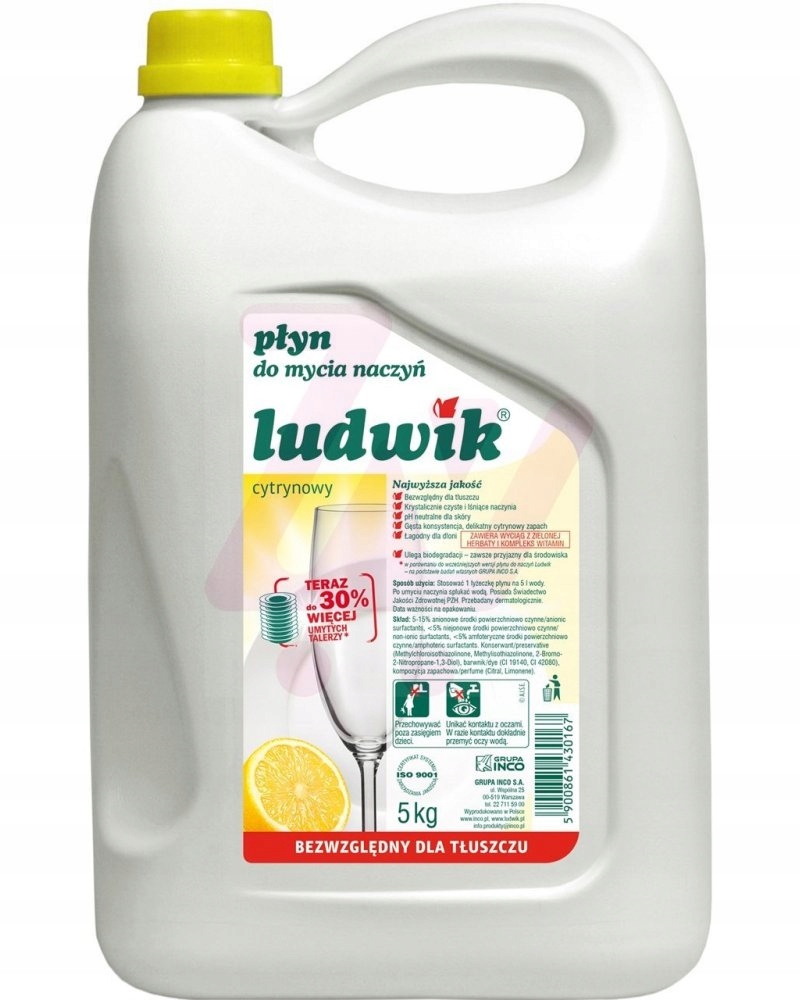 

Płyn do naczyń Ludwik 5l cytrynowy żółty