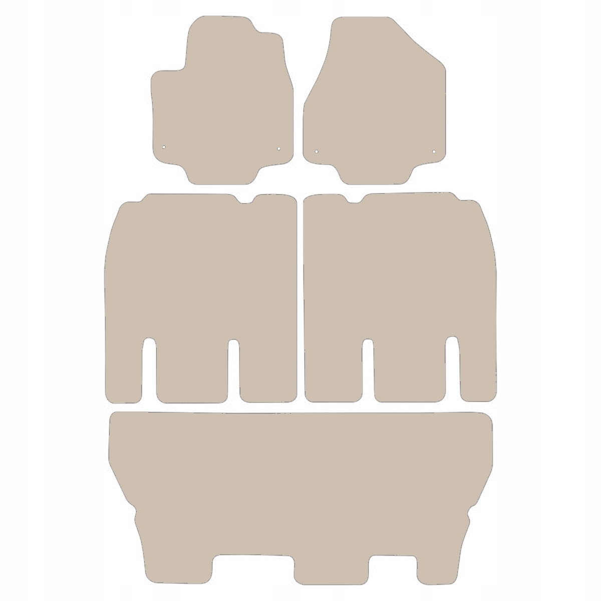 C. Beż dywaniki do Chrysler Pacifica 2016-... 7os, 3 rzędy komplet