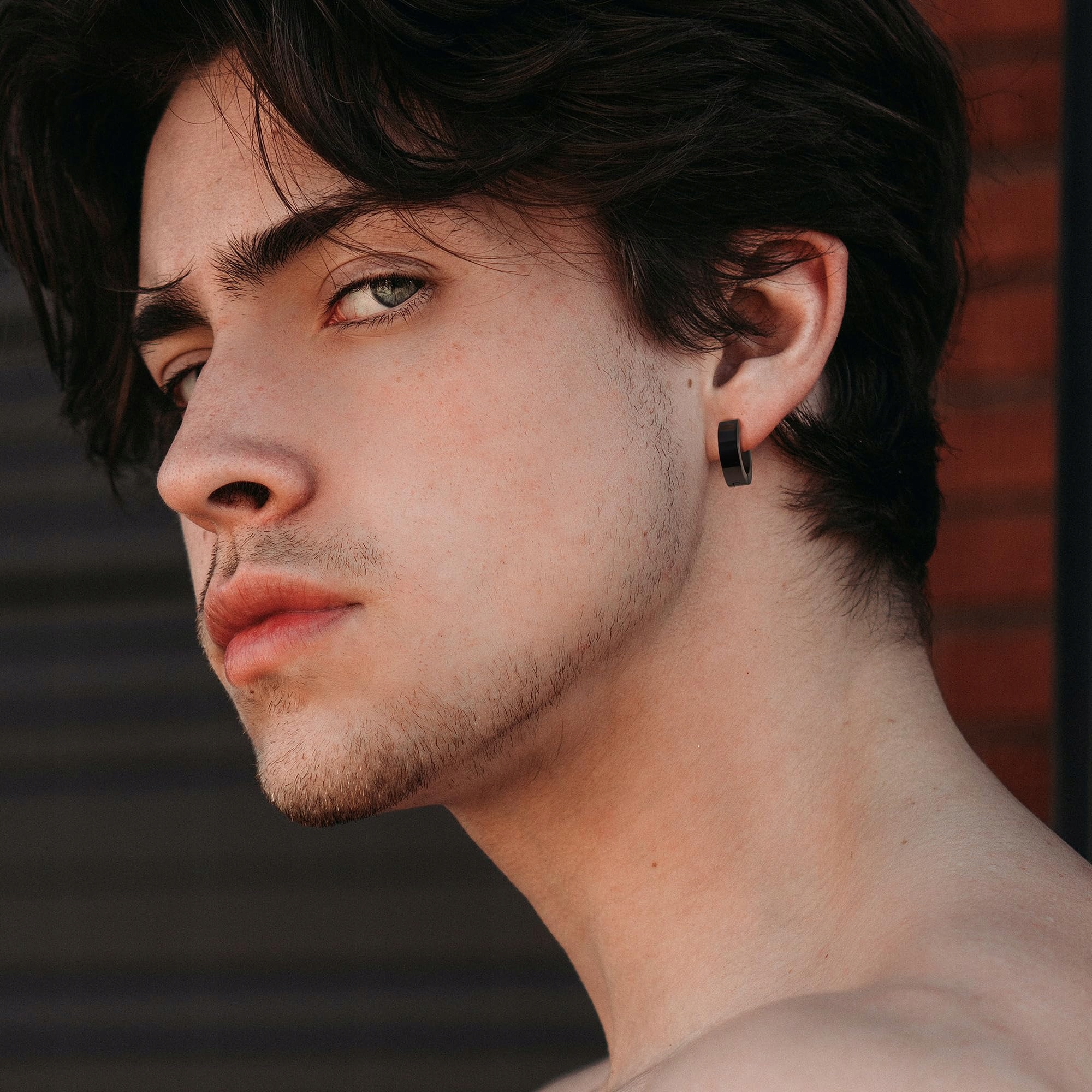 4x KOLCZYKI MĘSKIE I DAMSKIE CZARNE HUGGIE STAL CHIRURGICZNA Kod producenta STAL CHIRURGICZNA