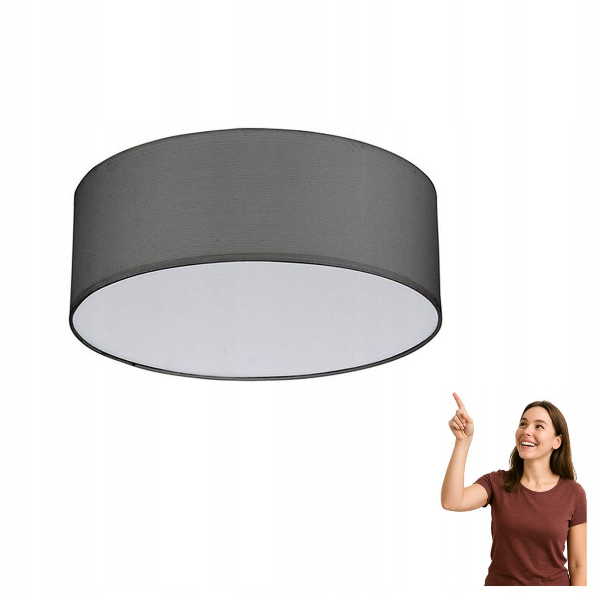 Stropná lampa Rondo Graphite 450 1087 Tk Lighting