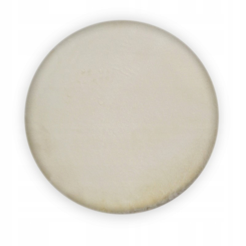 Plyšový krémový okrúhly rabbitový koberec, králičia kožušina, kruh 160 cm