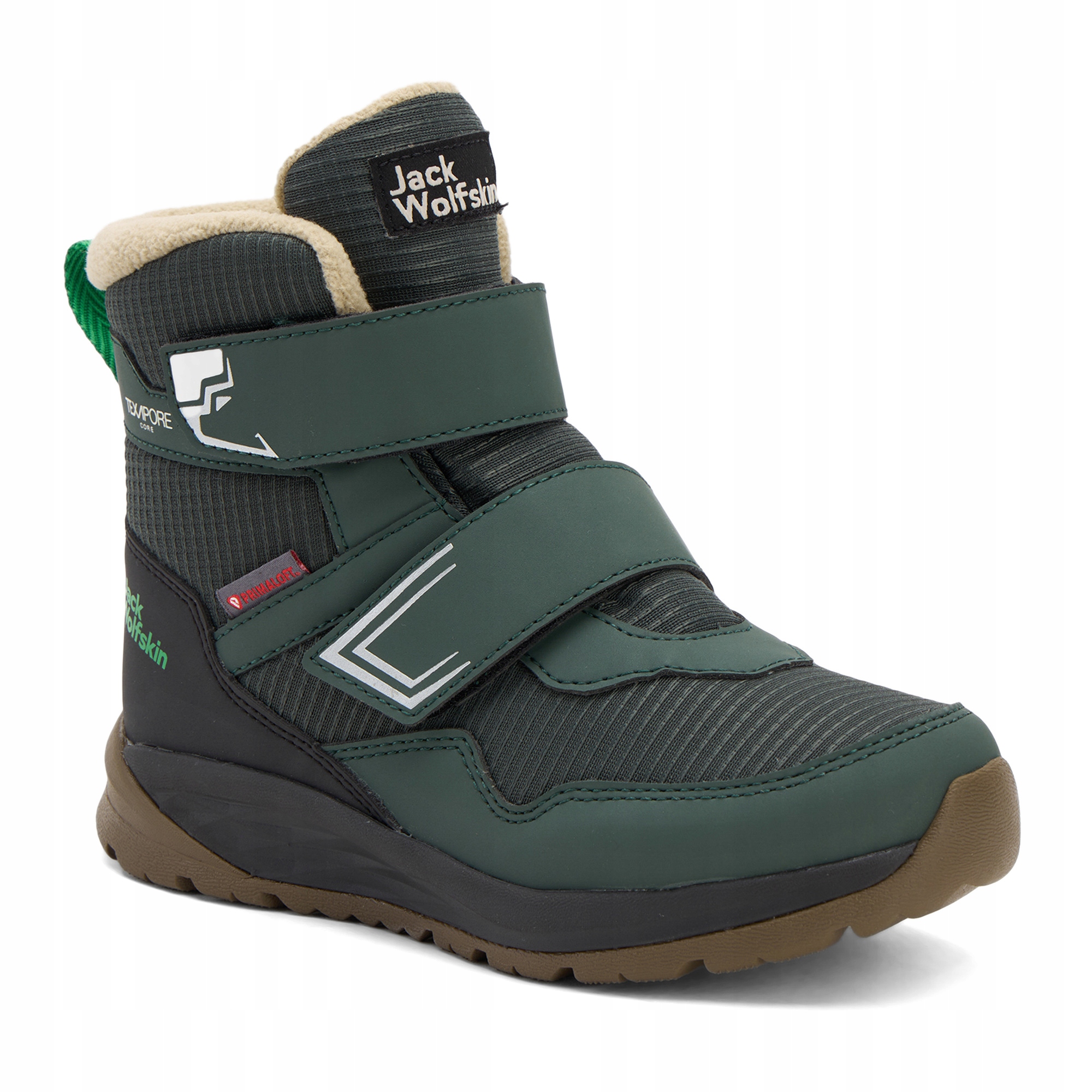Dětské boty Jack Wolfskin Polar Bear-B Texapore Mid Vc mystic zelené