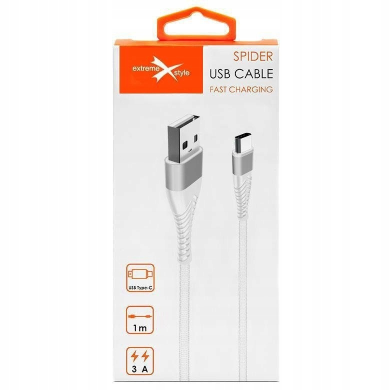 

Wzmocniony Kabel Pleciony Spider Usb typ-C 1m