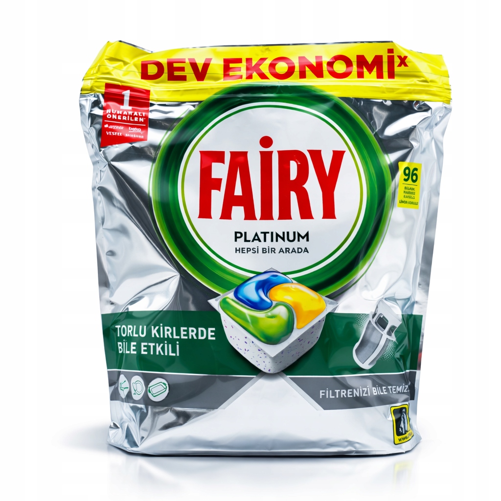 Kapsle do myčky nádobí Fairy Platinum megapack 96 ks citron tuk špinavý