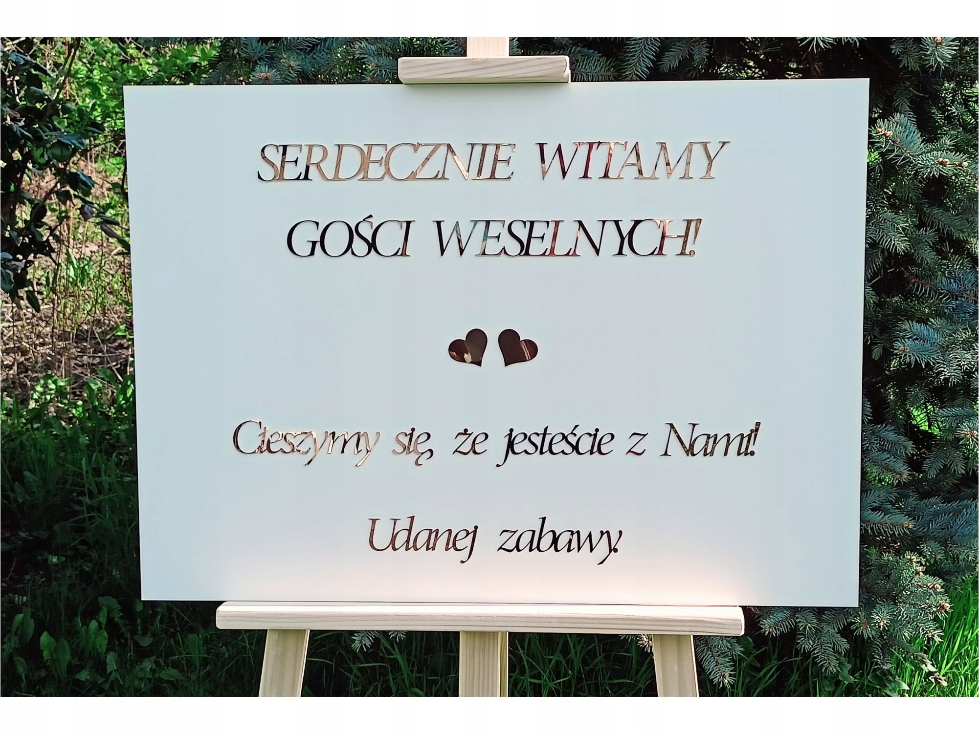 Tablica powitalna 50x70 złote lustro ślub wesele Kolor dominujący złoty
