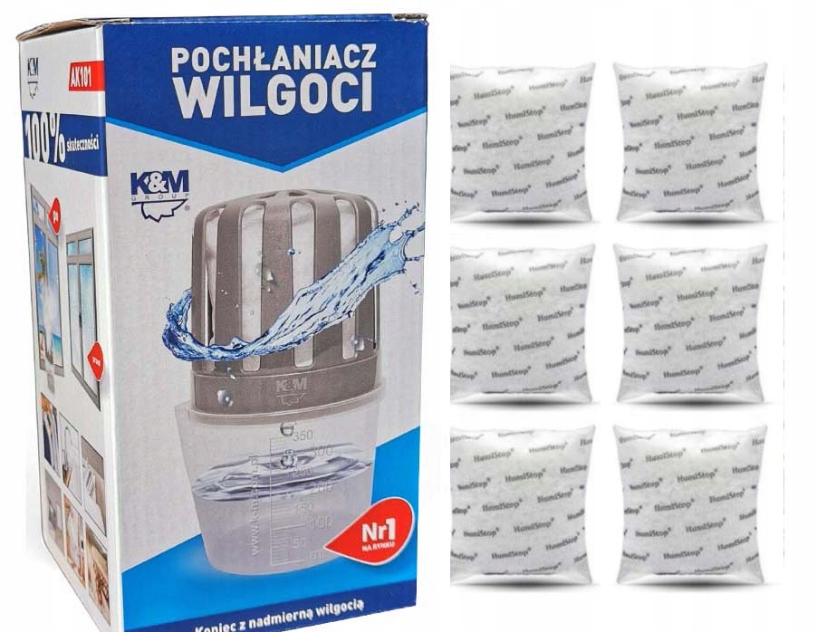 6 WKŁADÓW WILGOCI HUMISTOP ORAZ URZĄDZENIE POCHŁANIACZ GRATIS