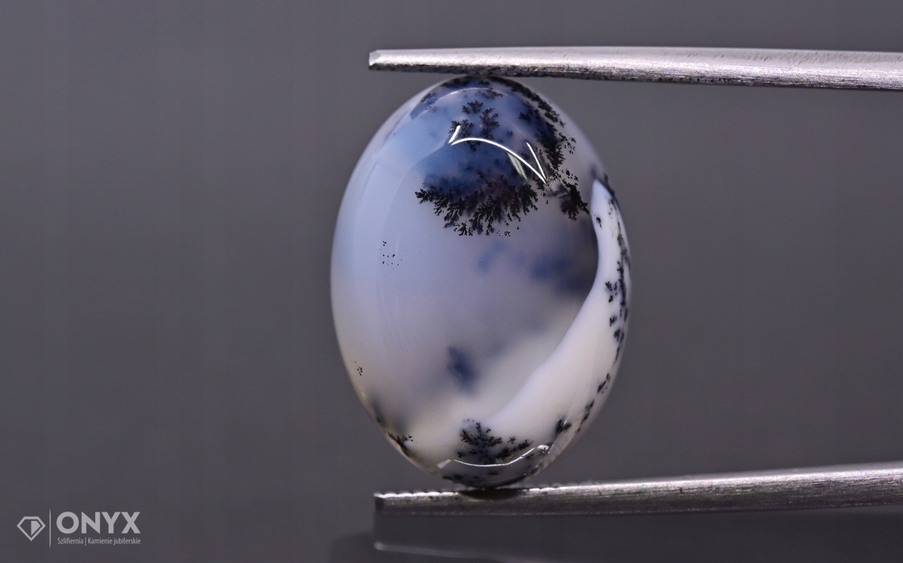 Dendritový achát z Turecka kabošon ovál 18x13 mm