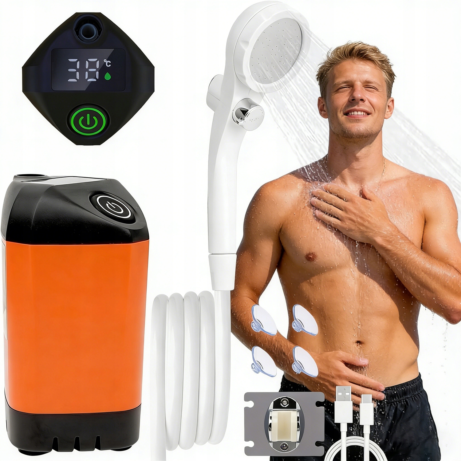 Přenosný LCD Turistický Kempingový Sprchový Set Sprchový Set