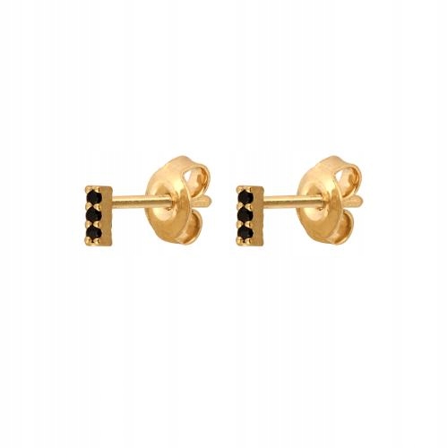 Dámské náušnice ze zlata 585 s černými kameny 0,75 g od klenotníka 14k