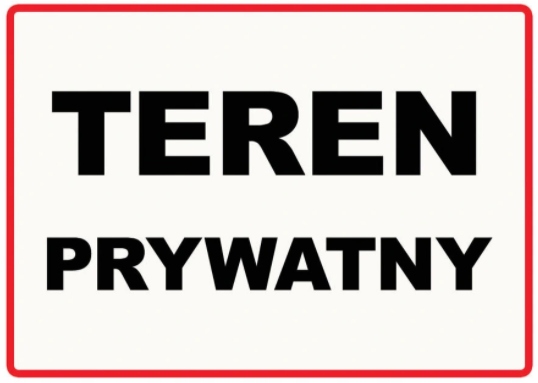 

Tablica Pvc teren prywatny 250 x 350 mm
