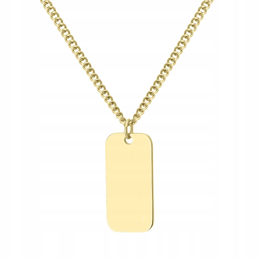 Pánský náhrdelník Manoki zlatý vojenská známka Ocel 316L 60 cm