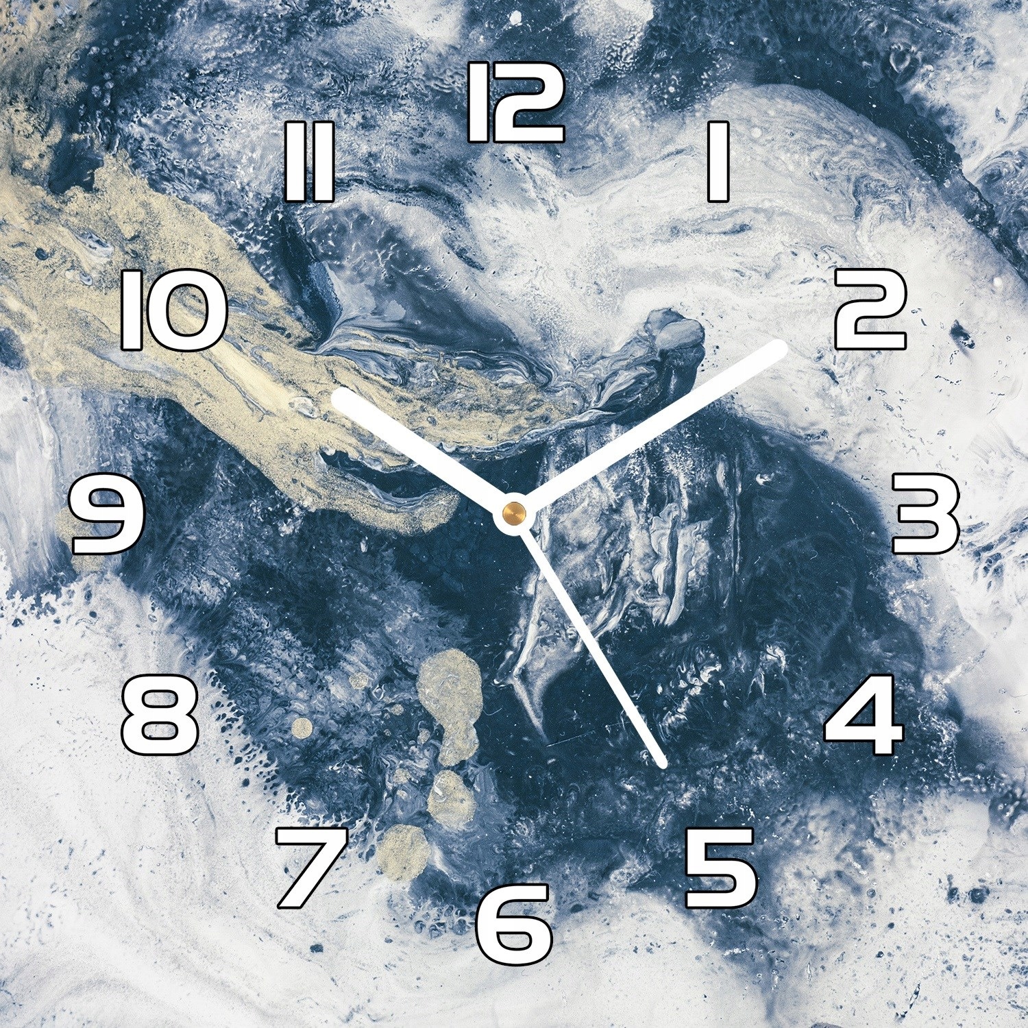 

Zegar na szkle Malowany marmur styl loftowy 30x30