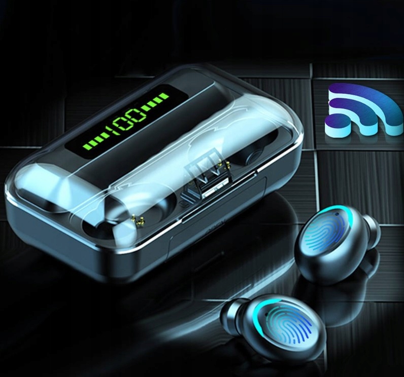 SŁUCHAWKI BEZPRZEWODOWE Z POWERBANKIEM F9-5C Model F9+-5C