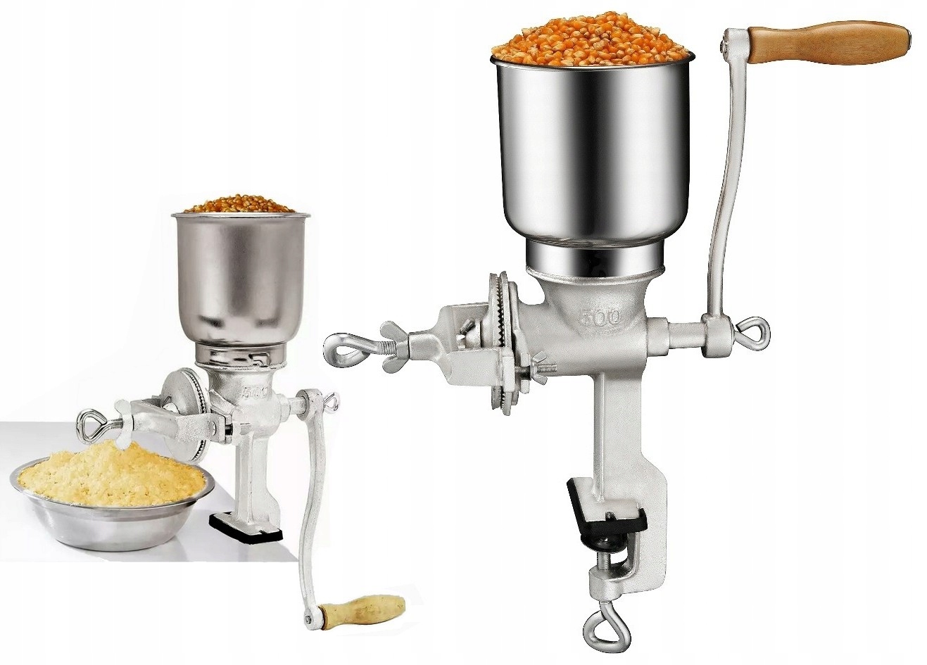Młynek Ręczny do Zboża Stołowy Żeliwny Śrutownik
