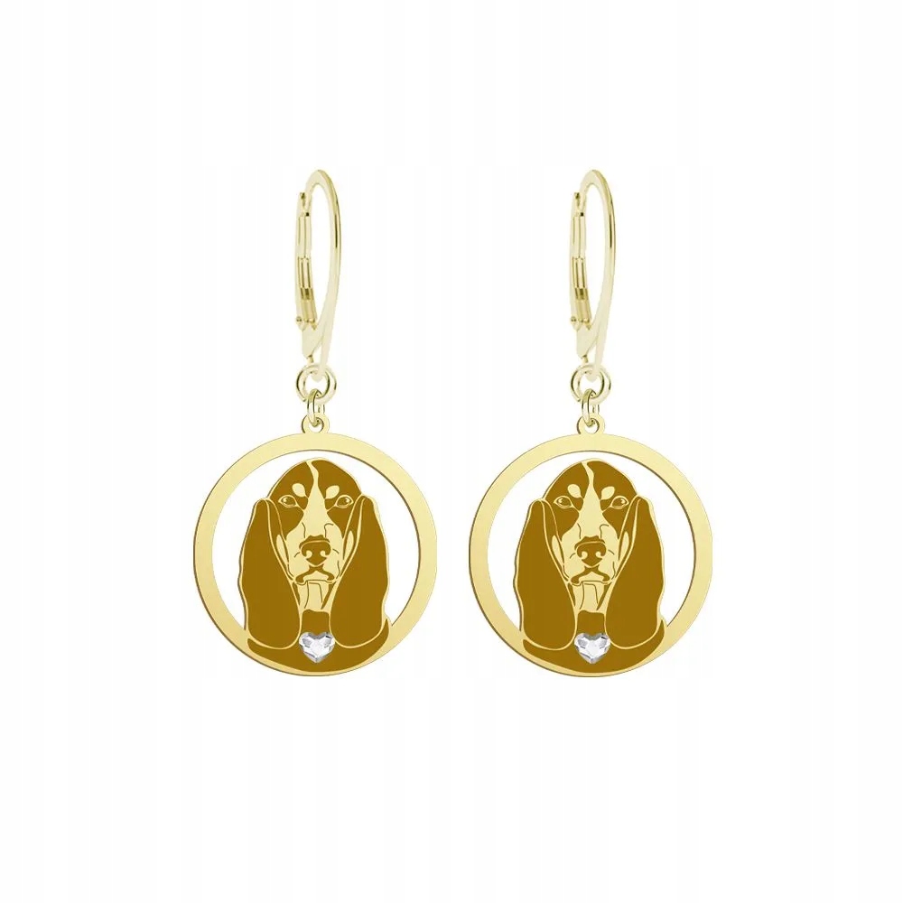 Náušnice Zlaté s psem plemene Basset Bleu de Gascogne 925 Šperky Gravírování