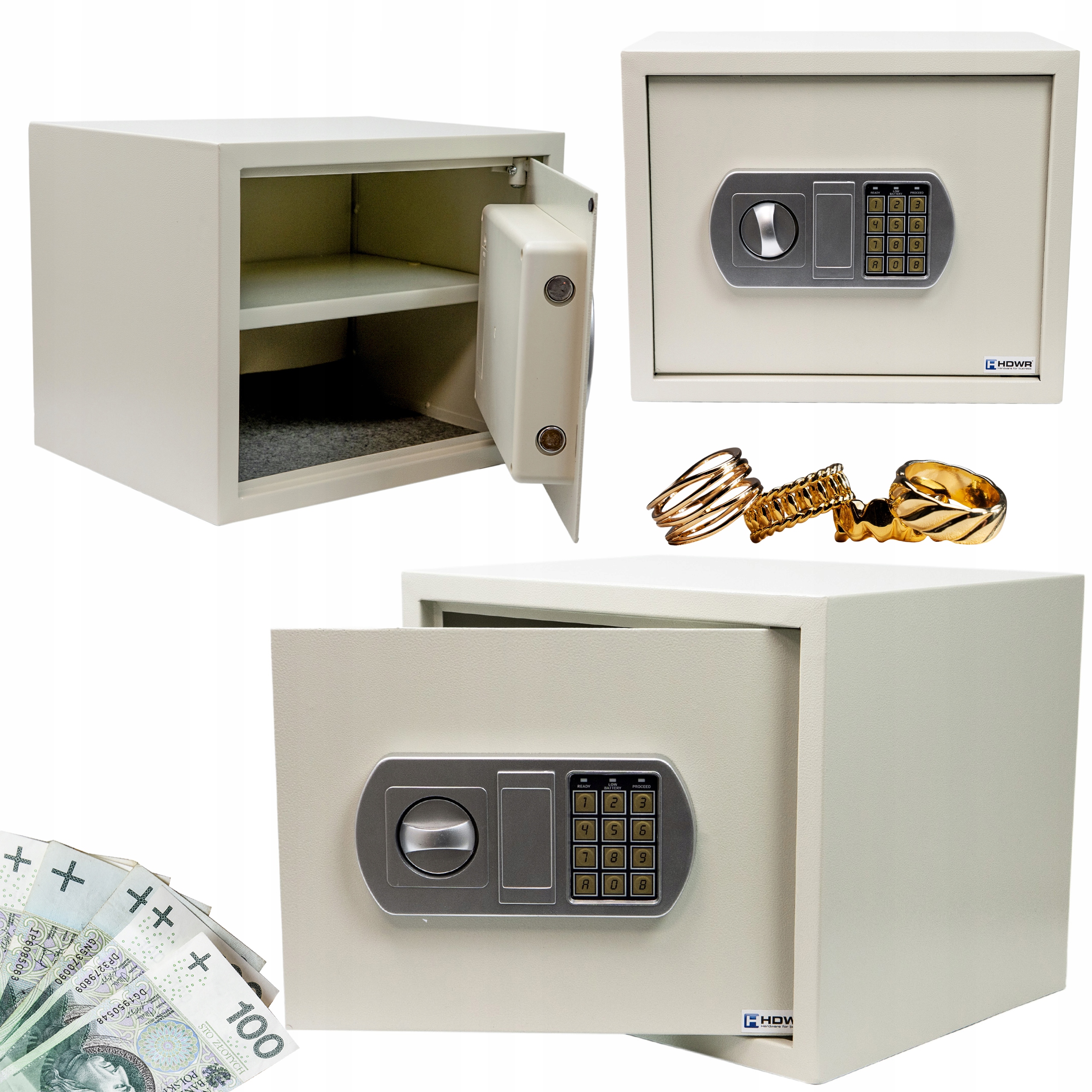 Mały Sejf Domowy Z Kodem Pin Klawiatura Elektroniczny Na Klucz Stalowy