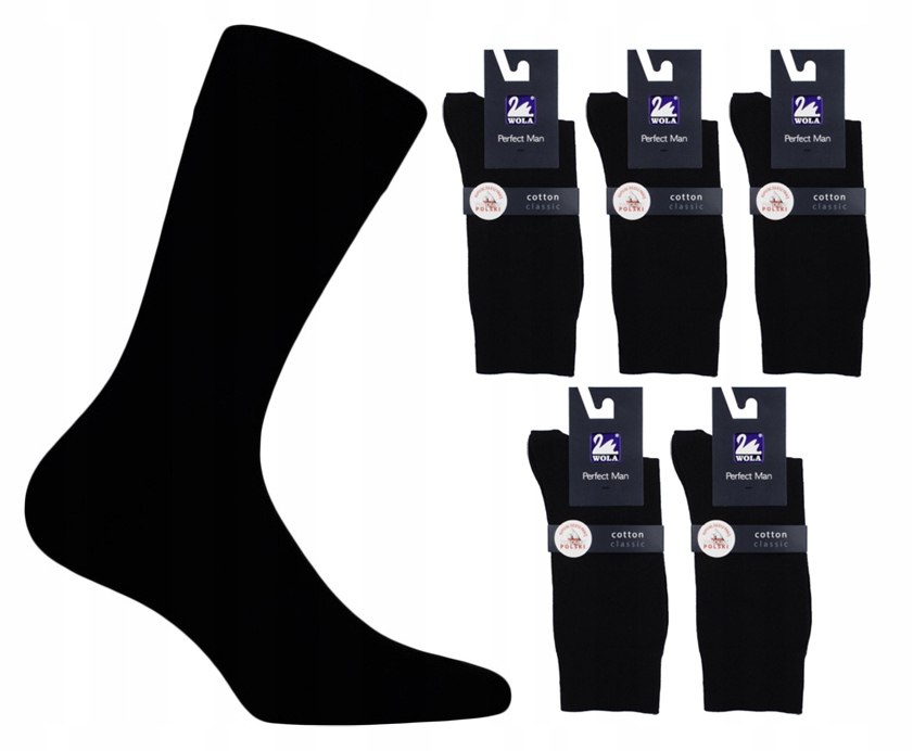 

5x Wola Skarpety Męskie Cotton Classic Black 39-41