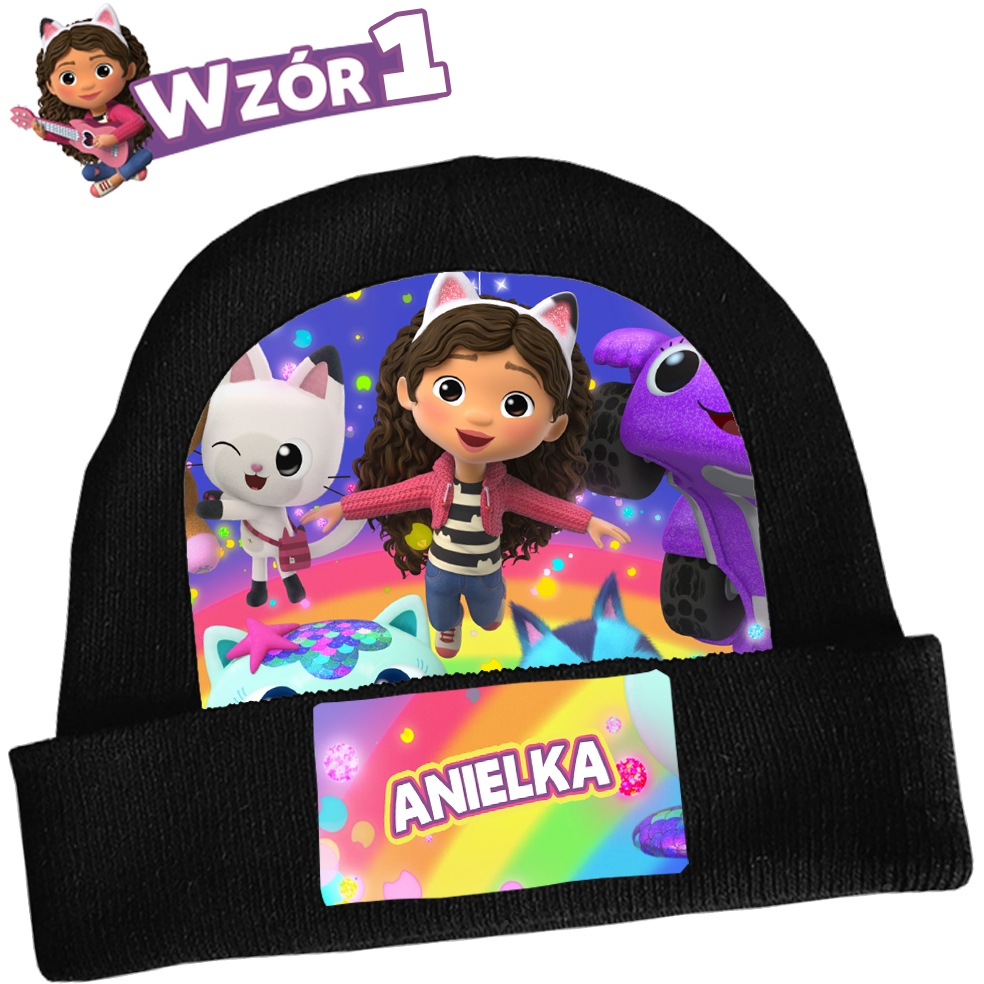 CZAPKA ZIMOWA KOCI DOMEK GABI IMIĘ KSYWKA WZORY ! Kod producenta SALABANDA