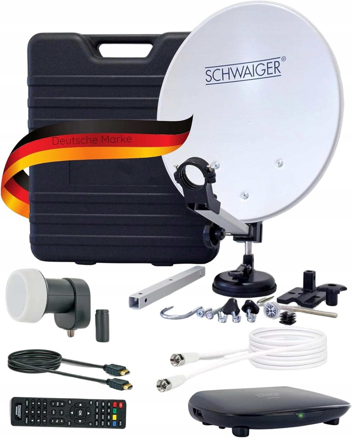 Digitálny satelitný set Schwaiger Hd 35 cm Lnb vstup kufor